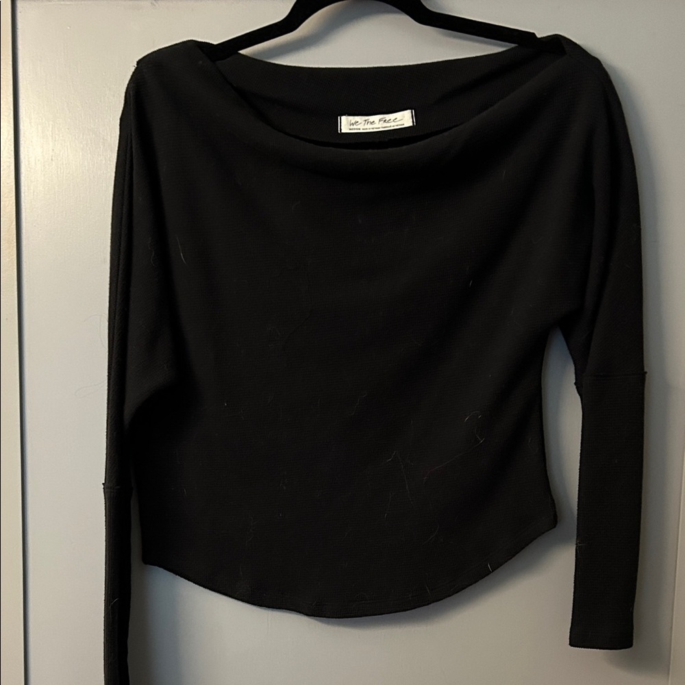 We The Free Black Ribbed Top
